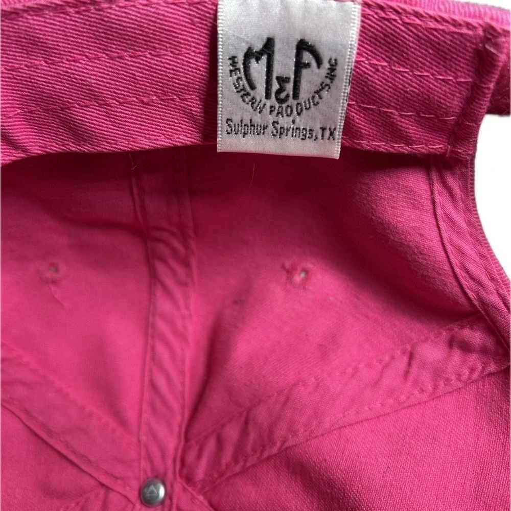 Justin Boots Women's Hot Pink Embellished Bling Rhinestone Cowgirl Ball Cap Hat